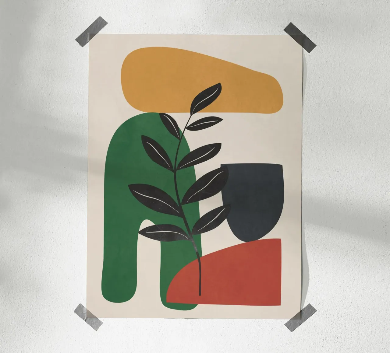 Modern Abstract Minimal Shapes Branches Art 5 poster da Nadjaa