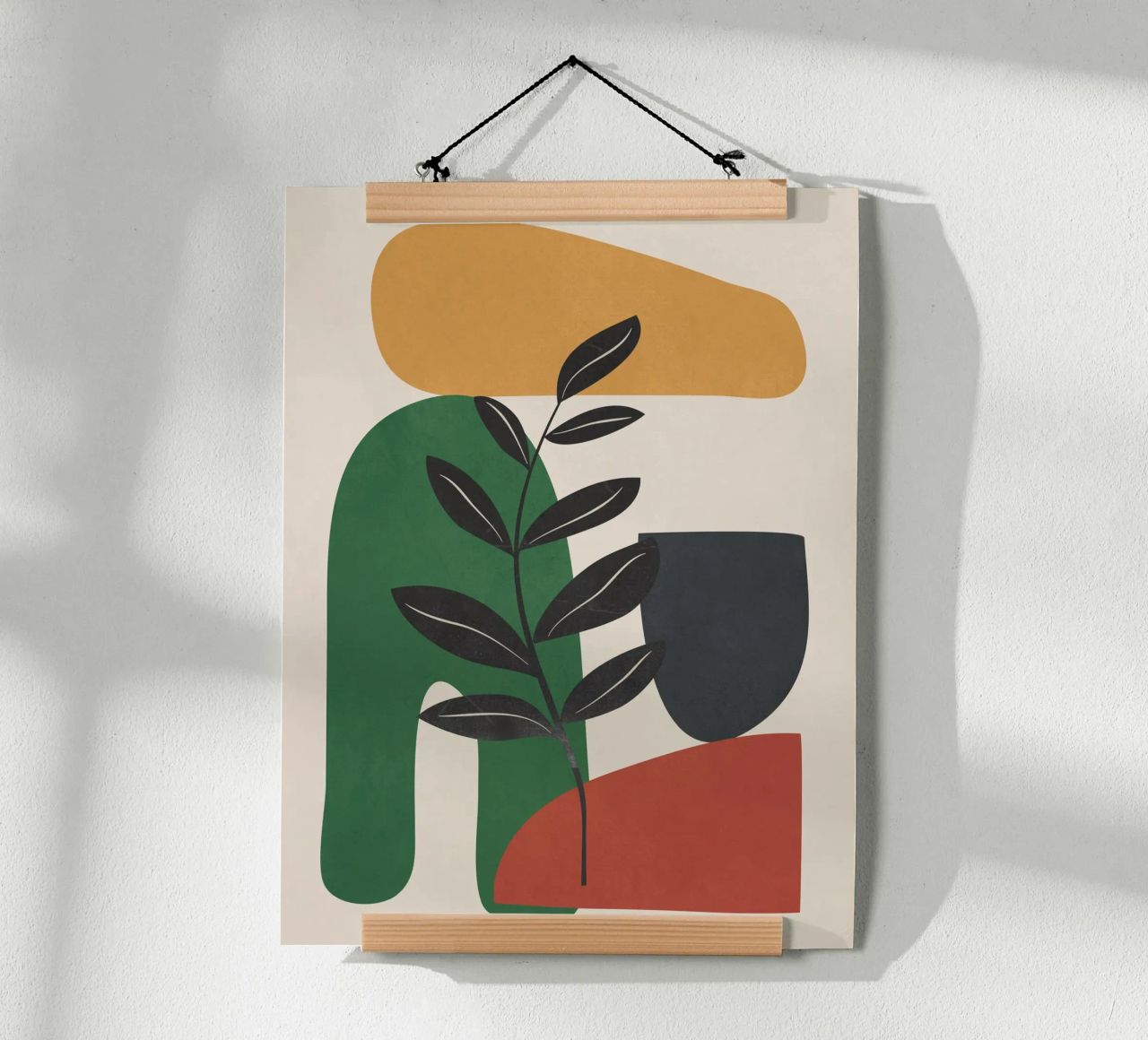 Modern Abstract Minimal Shapes Branches Art 5 carta hahnemühle da Nadjaa