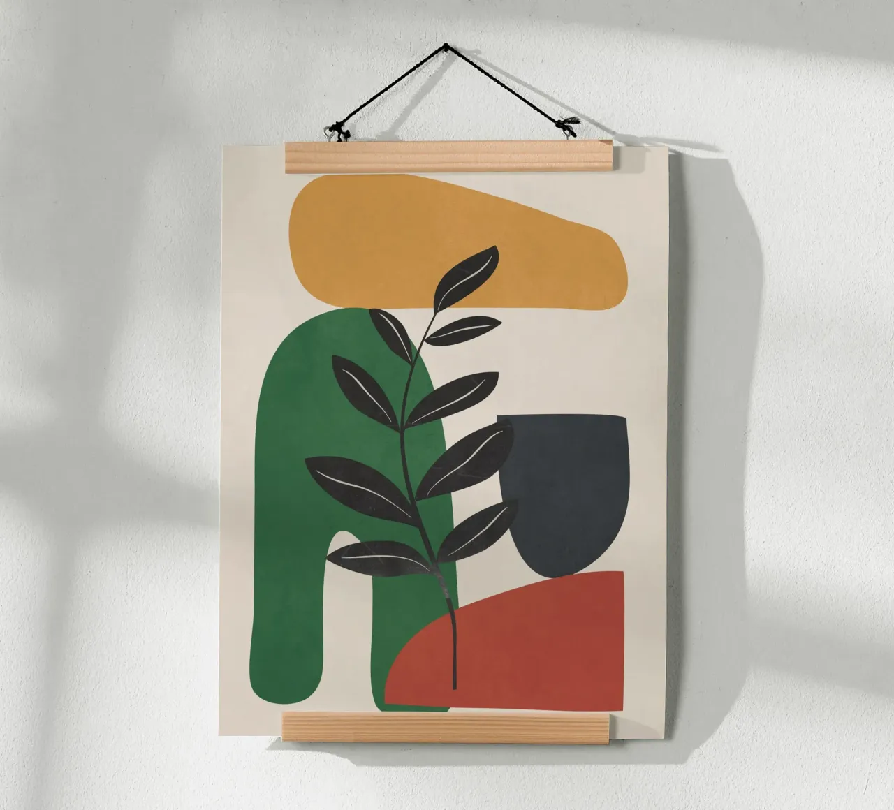 Modern Abstract Minimal Shapes Branches Art 5 poster da Nadjaa