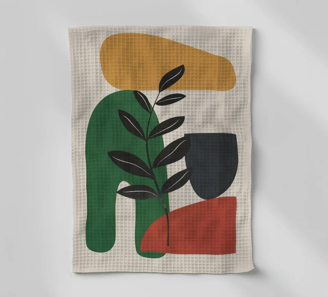 Modern Abstract Minimal Shapes Branches Art 5 torchon de Nadjaa