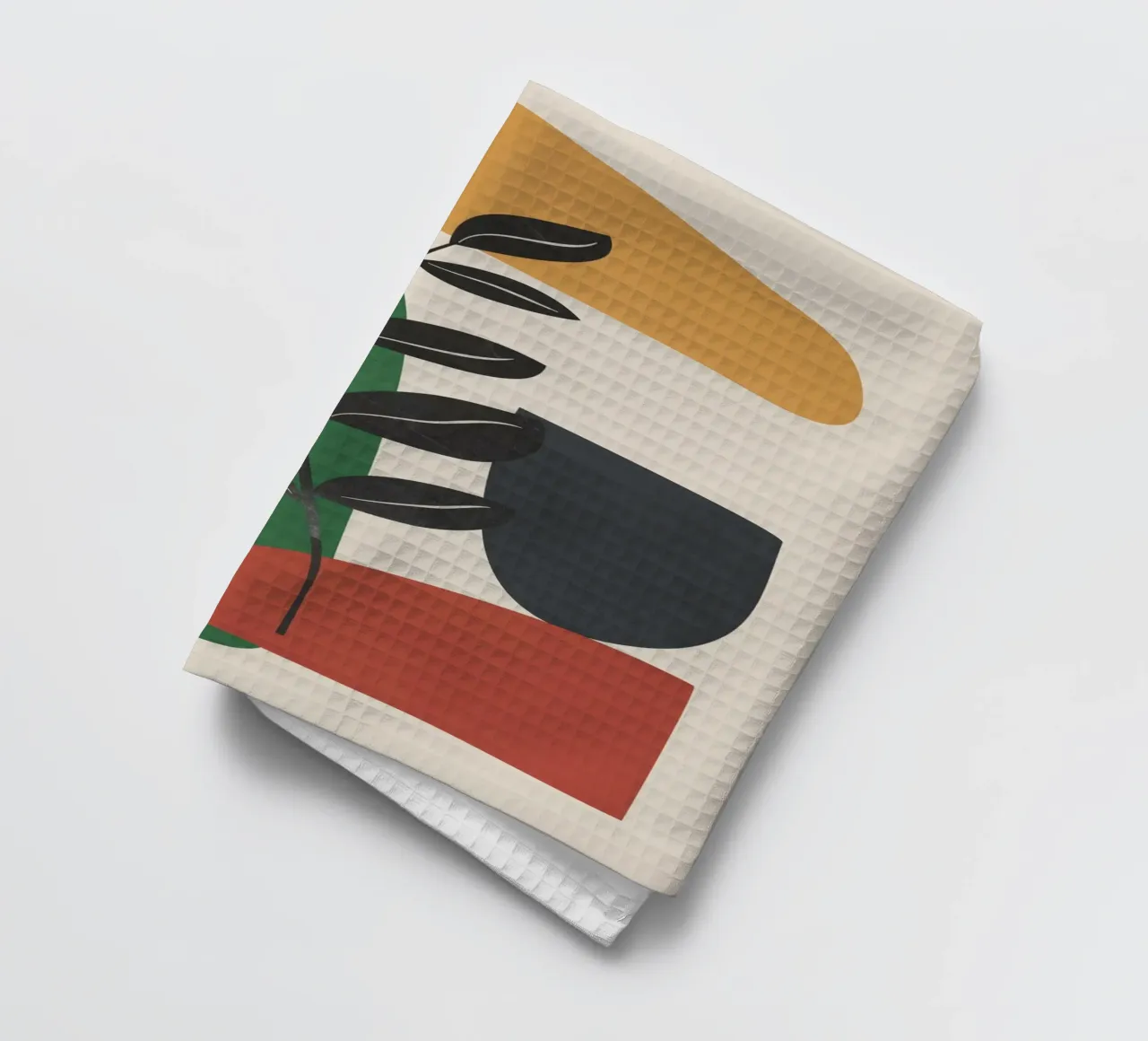 Modern Abstract Minimal Shapes Branches Art 5 torchon de Nadjaa