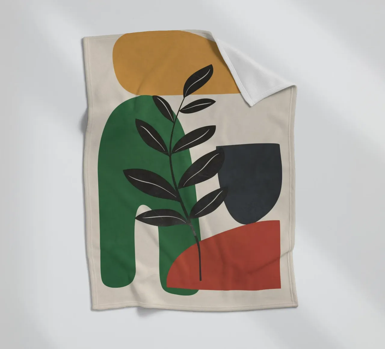 Modern Abstract Minimal Shapes Branches Art 5 coperta in pile da Nadjaa