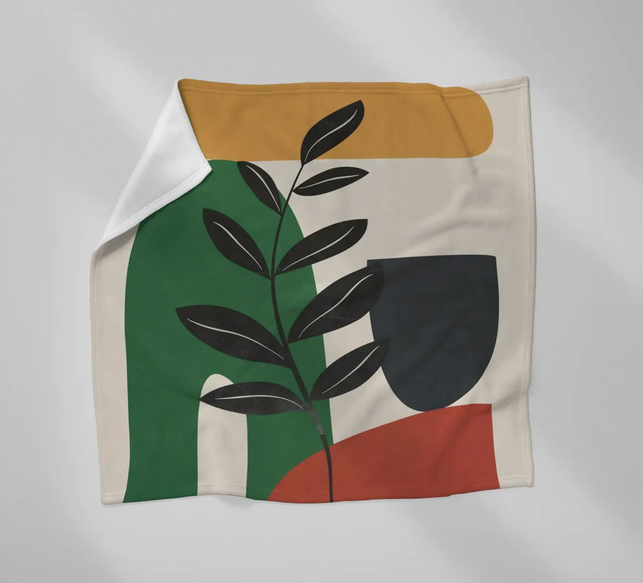 Modern Abstract Minimal Shapes Branches Art 5 coperta in pile da Nadjaa
