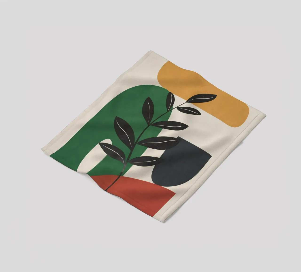 Modern Abstract Minimal Shapes Branches Art 5 coperta in pile da Nadjaa