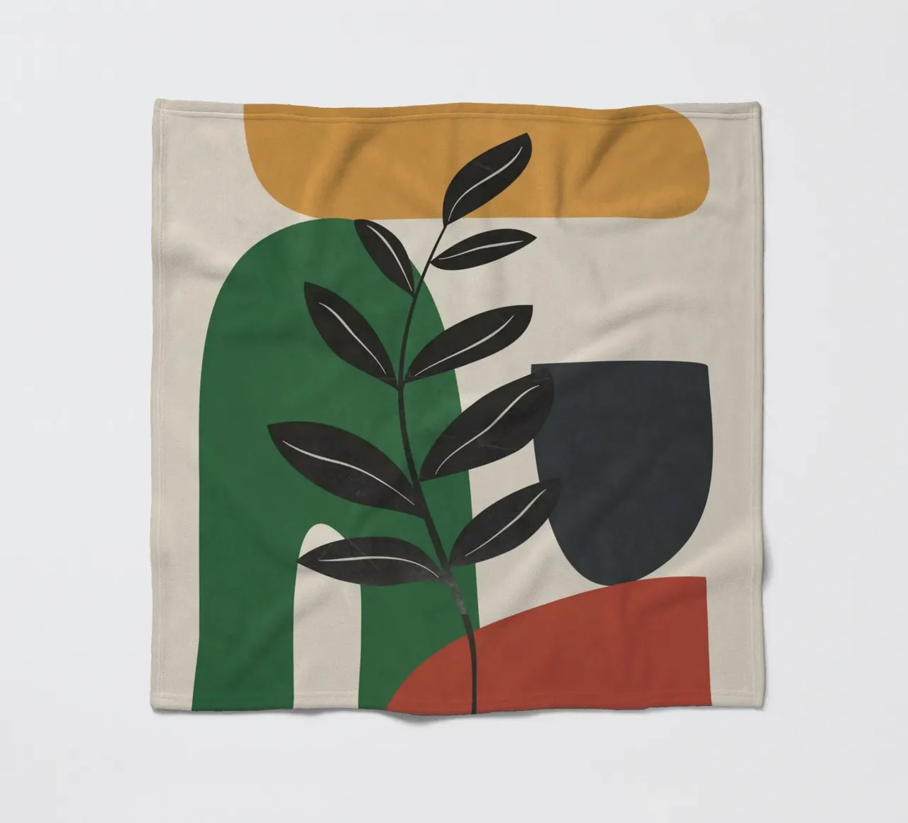 Modern Abstract Minimal Shapes Branches Art 5 coperta in pile da Nadjaa