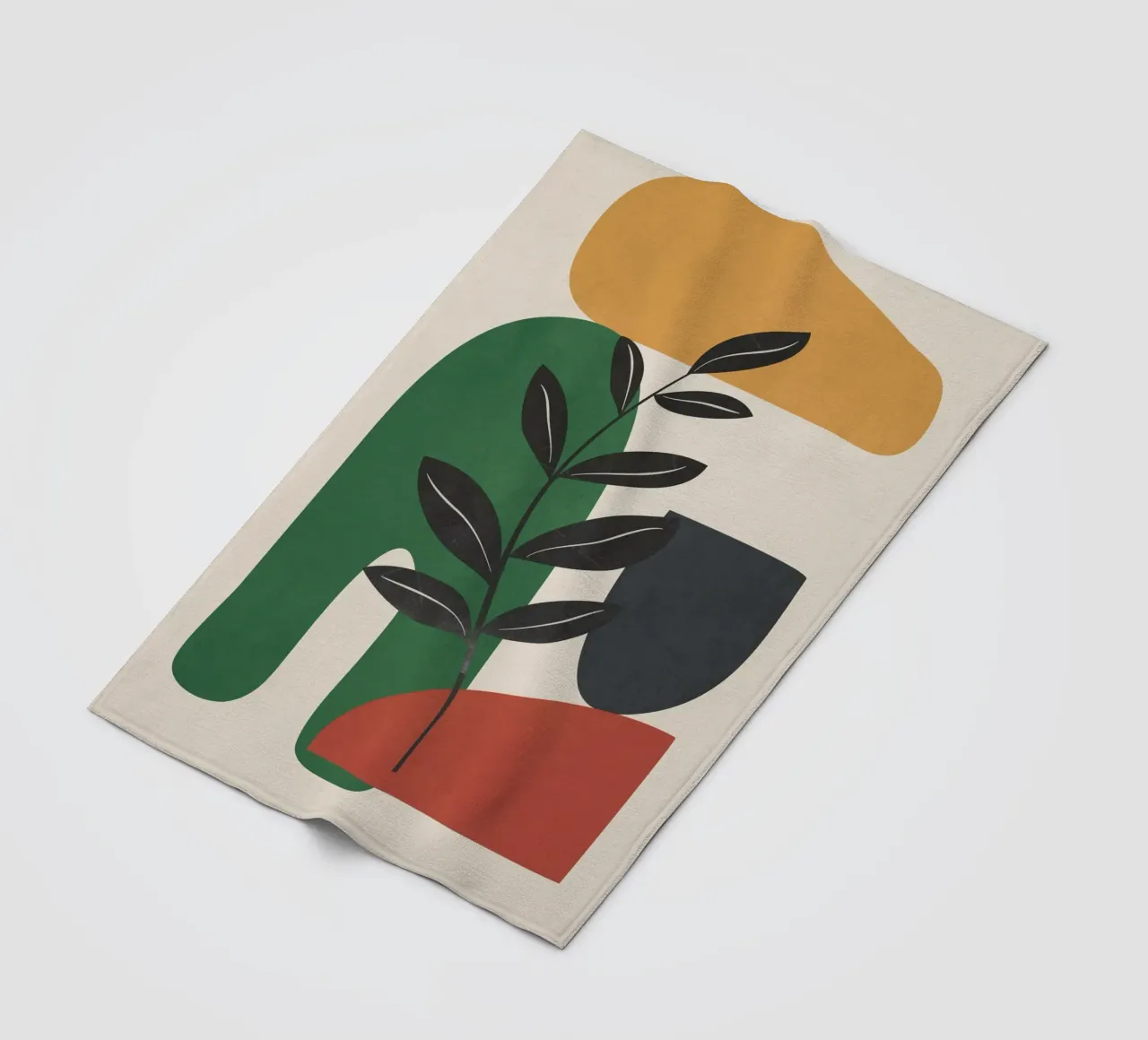 Modern Abstract Minimal Shapes Branches Art 5 coperta in pile da Nadjaa