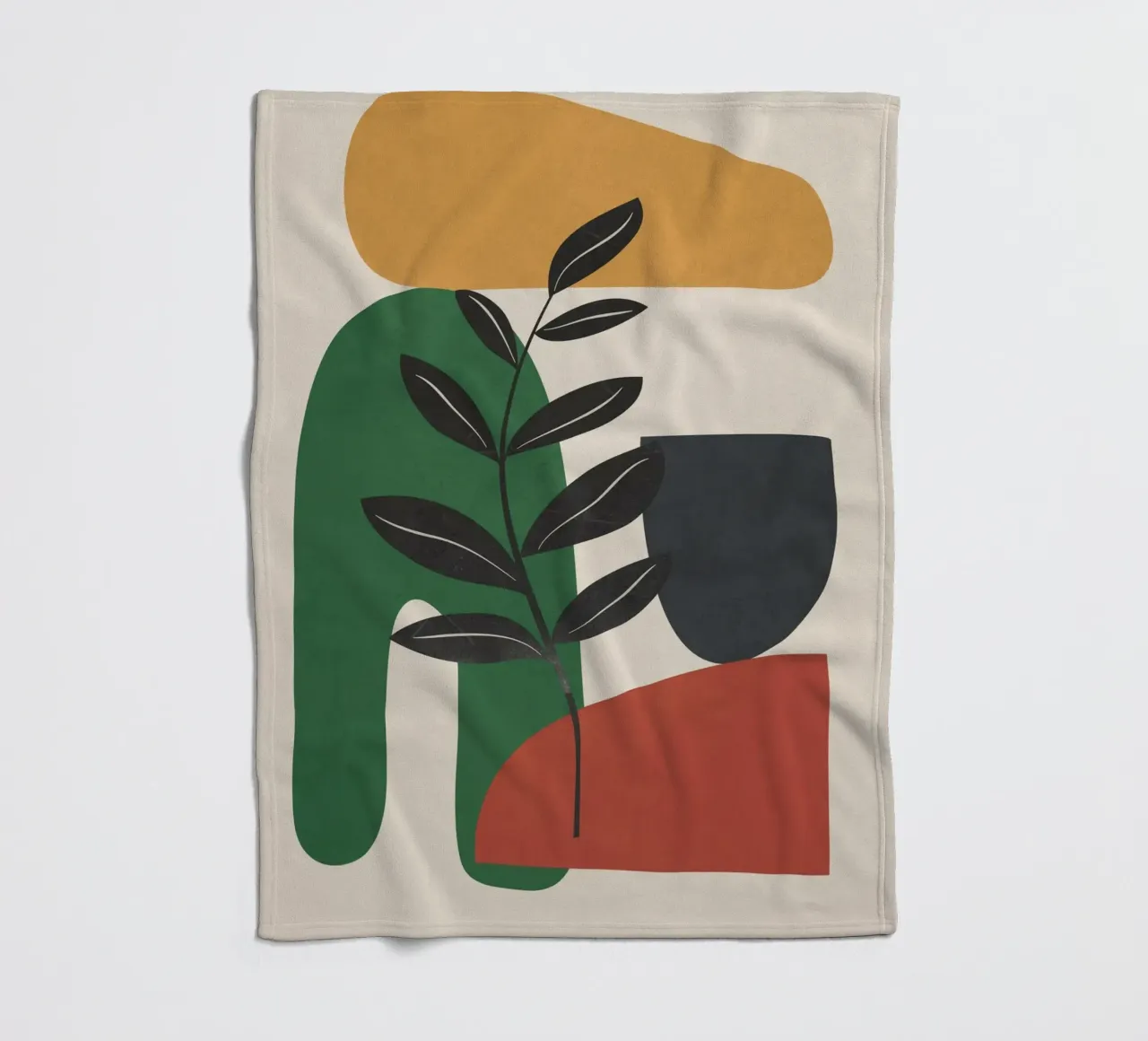 Modern Abstract Minimal Shapes Branches Art 5 coperta in pile da Nadjaa