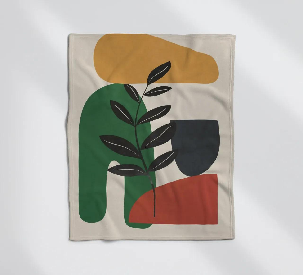 Modern Abstract Minimal Shapes Branches Art 5 coperta in pile da Nadjaa