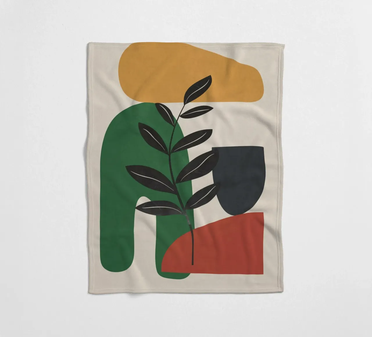 Modern Abstract Minimal Shapes Branches Art 5 coperta in pile da Nadjaa