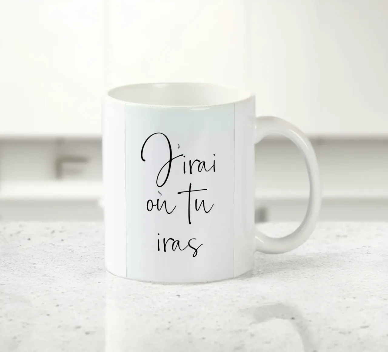 J'irai où tu iras tazza in ceramica da typed