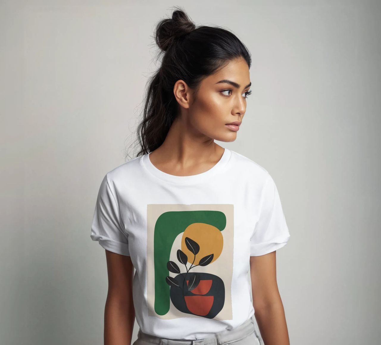 Modern Abstract Minimal Shapes Branches Art 6 t-shirt da Nadjaa
