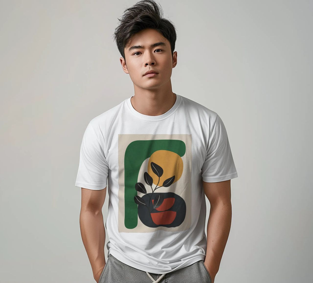 Modern Abstract Minimal Shapes Branches Art 6 t-shirt da Nadjaa