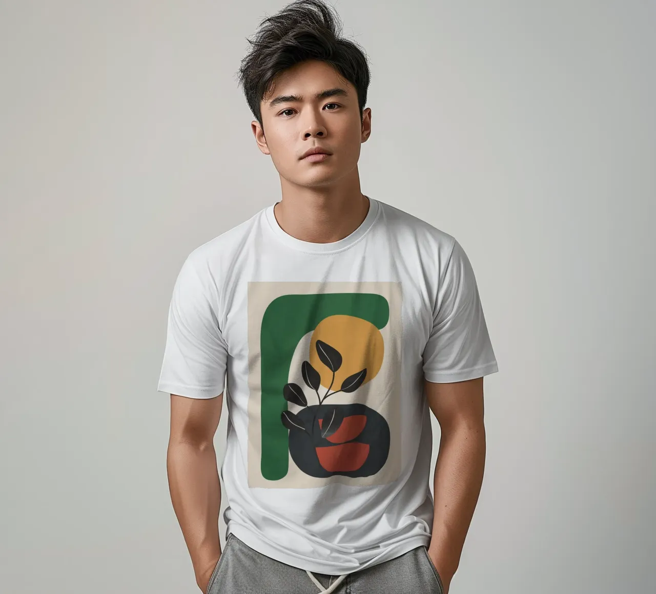 Modern Abstract Minimal Shapes Branches Art 6 t-shirt da Nadjaa