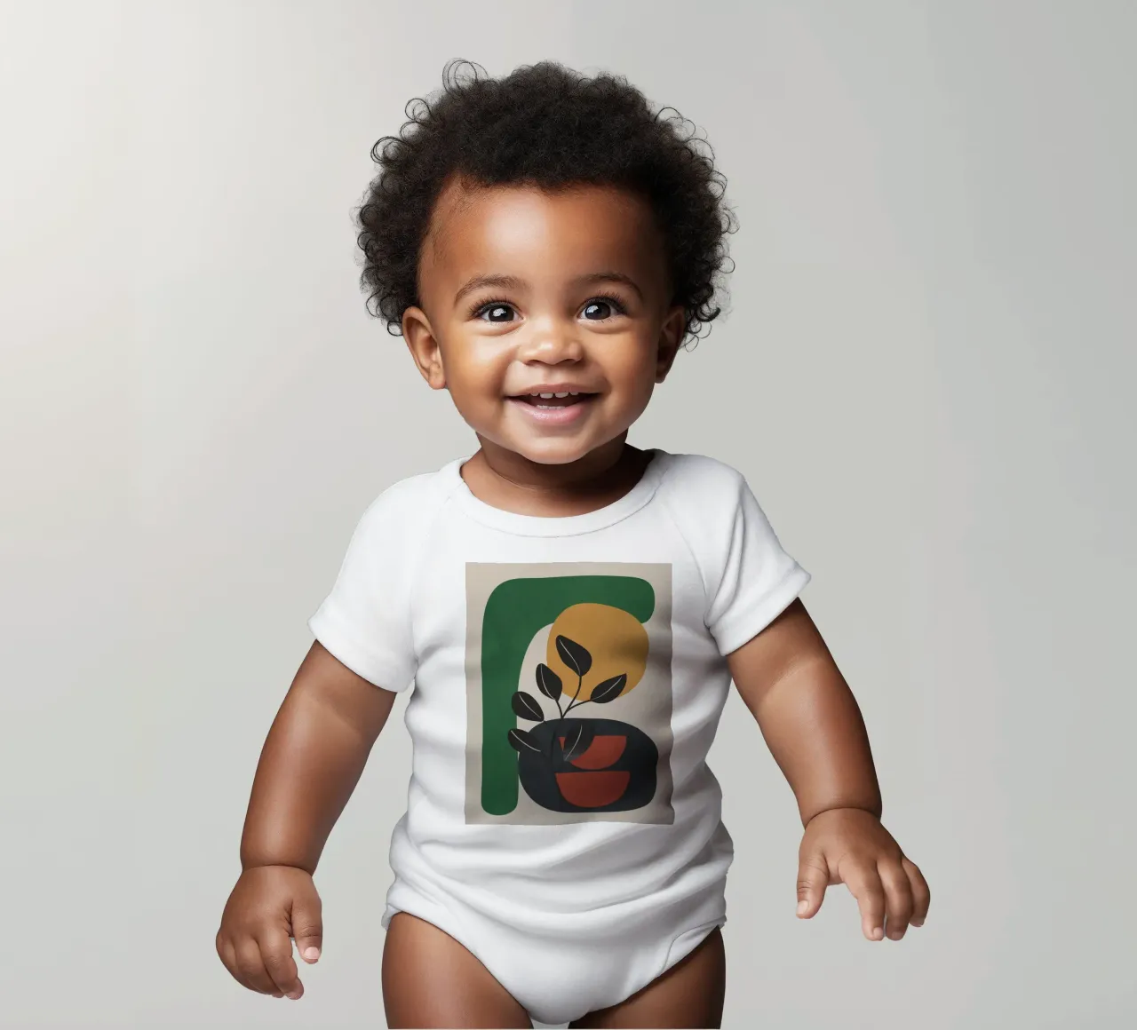 Modern Abstract Minimal Shapes Branches Art 6 short-sleeve baby romper by Nadjaa