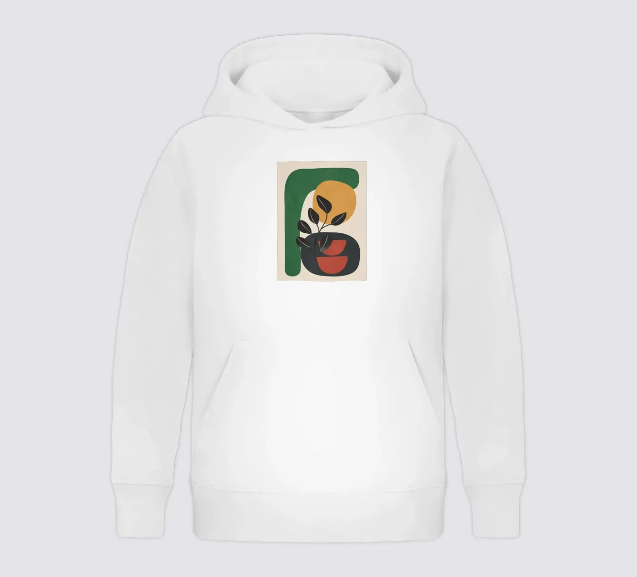 Modern Abstract Minimal Shapes Branches Art 6 felpa bambino con cappuccio da Nadjaa