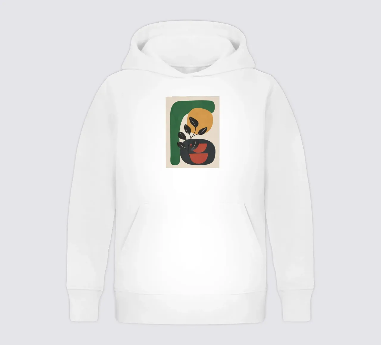 Modern Abstract Minimal Shapes Branches Art 6 felpa bambino con cappuccio da Nadjaa