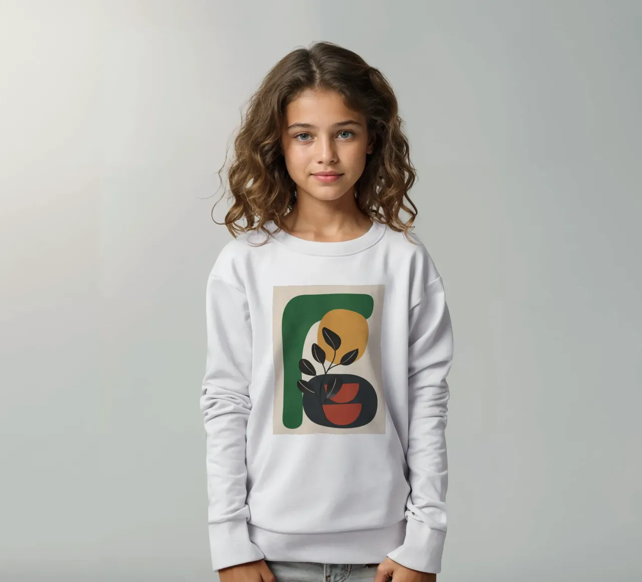Modern Abstract Minimal Shapes Branches Art 6 kids sweatshirt by Nadjaa
