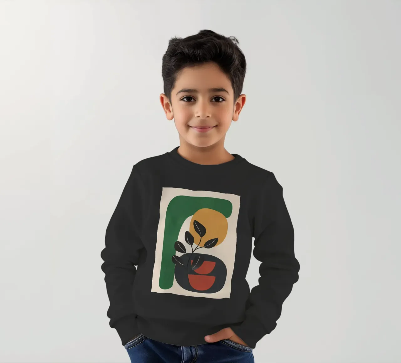 Modern Abstract Minimal Shapes Branches Art 6 felpa bambino da Nadjaa