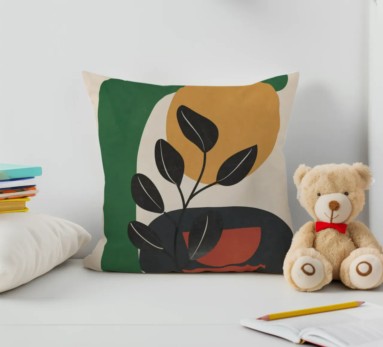 Modern Abstract Minimal Shapes Branches Art 6 cuscino da Nadjaa