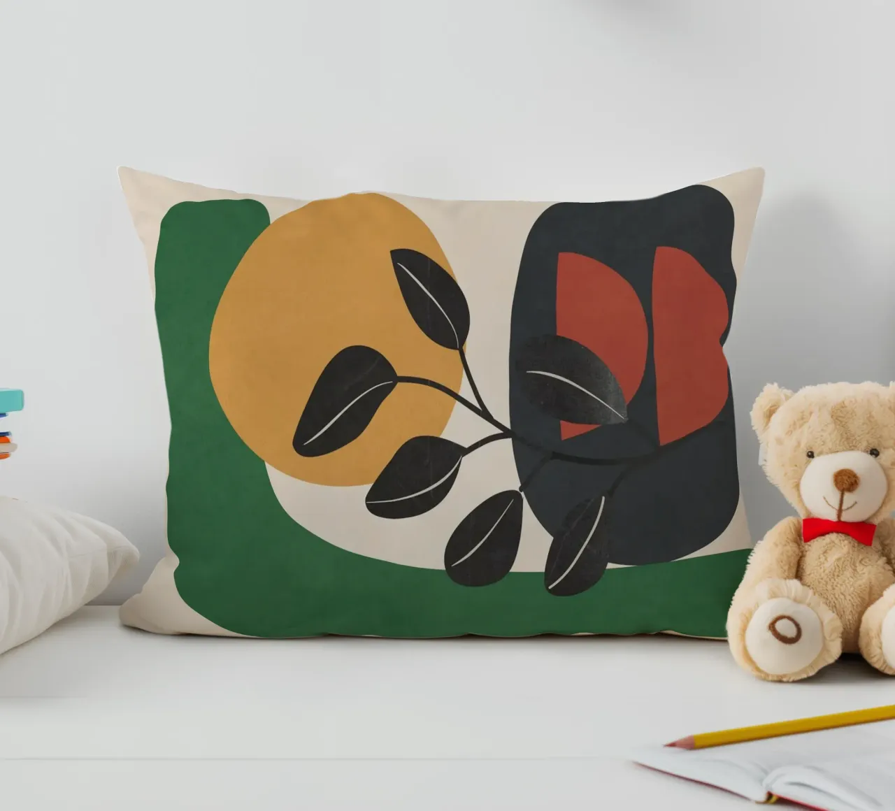 Modern Abstract Minimal Shapes Branches Art 6 cuscino da Nadjaa