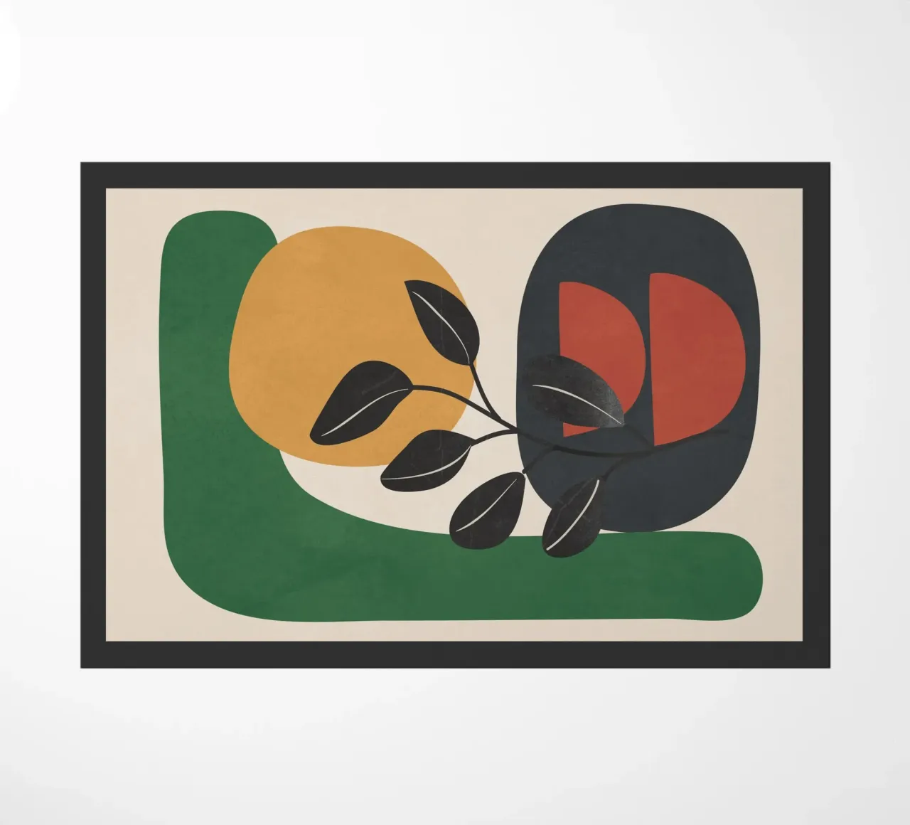 Modern Abstract Minimal Shapes Branches Art 6 felpudo de Nadjaa