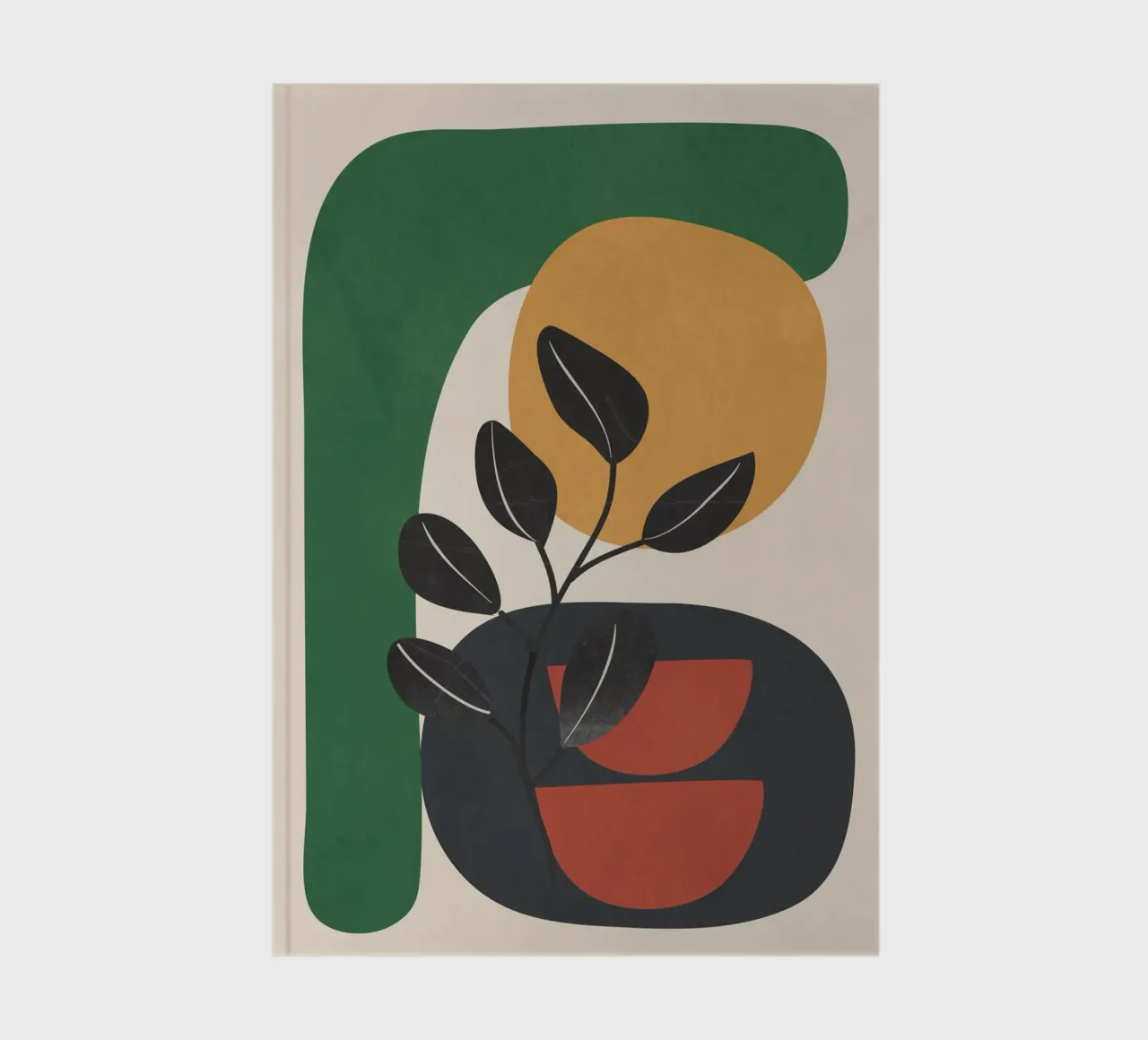 Modern Abstract Minimal Shapes Branches Art 6 notebook by Nadjaa