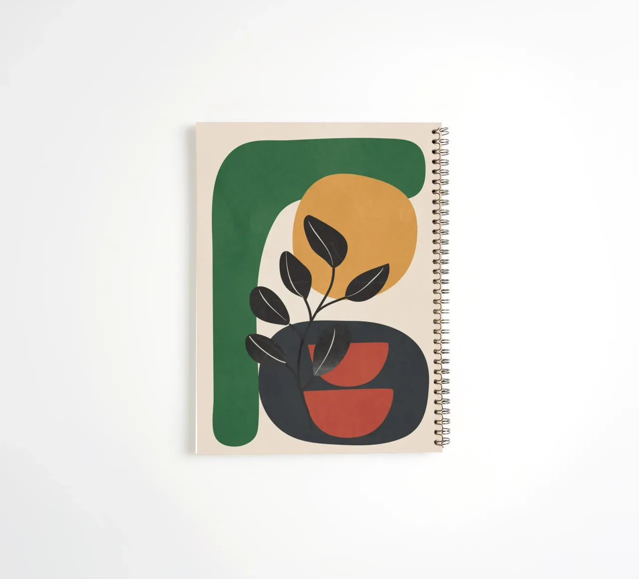 Modern Abstract Minimal Shapes Branches Art 6 diario ad anelli da Nadjaa