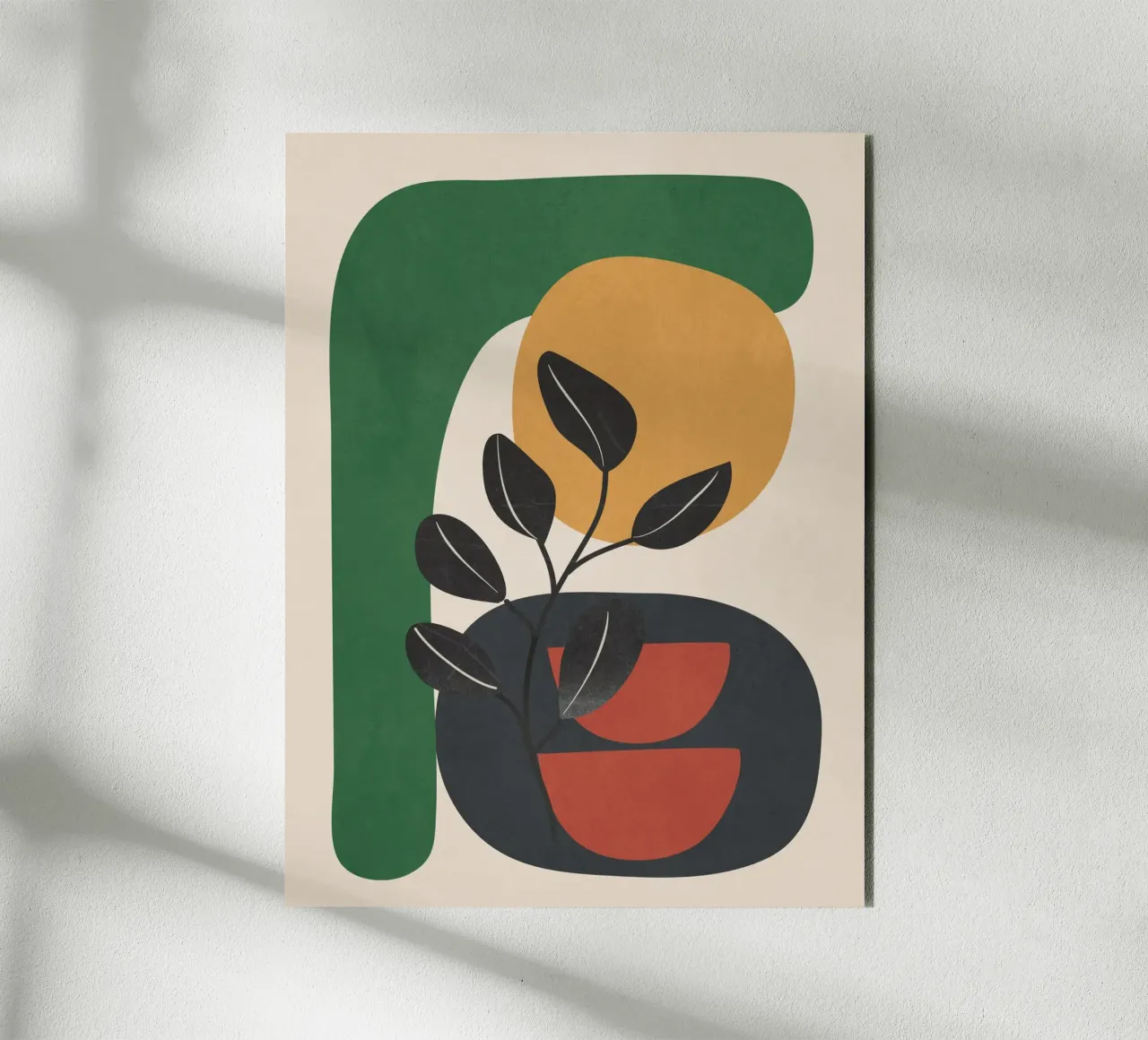 Modern Abstract Minimal Shapes Branches Art 6 alluminio dibond da Nadjaa