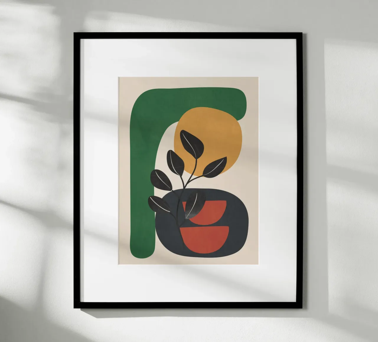 Modern Abstract Minimal Shapes Branches Art 6 carta hahnemühle da Nadjaa