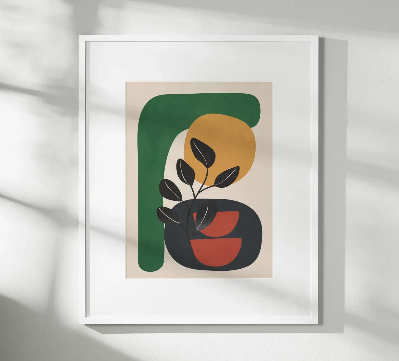 Modern Abstract Minimal Shapes Branches Art 6 carta hahnemühle da Nadjaa