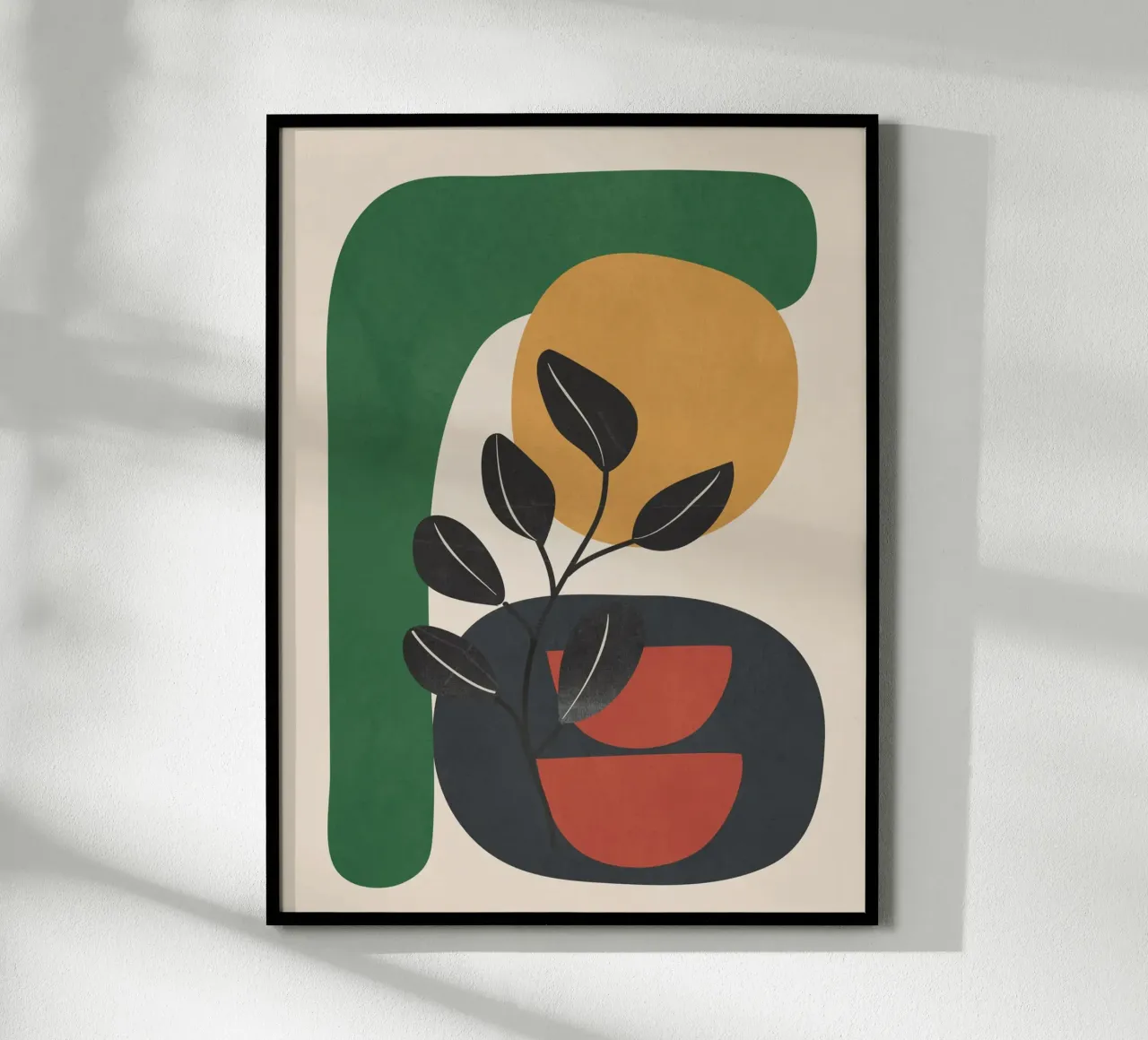 Modern Abstract Minimal Shapes Branches Art 6 carta hahnemühle da Nadjaa