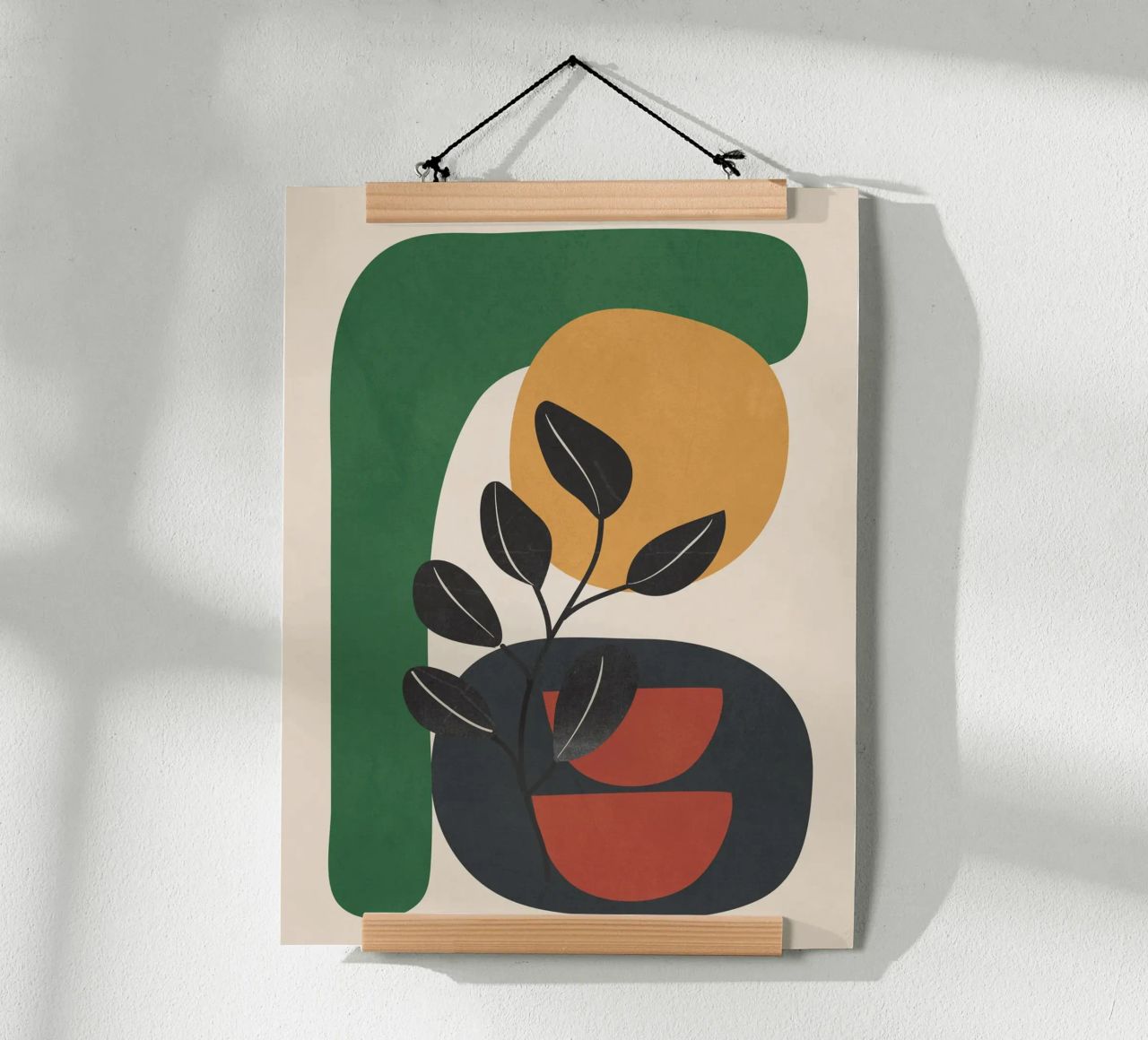 Modern Abstract Minimal Shapes Branches Art 6 poster de Nadjaa