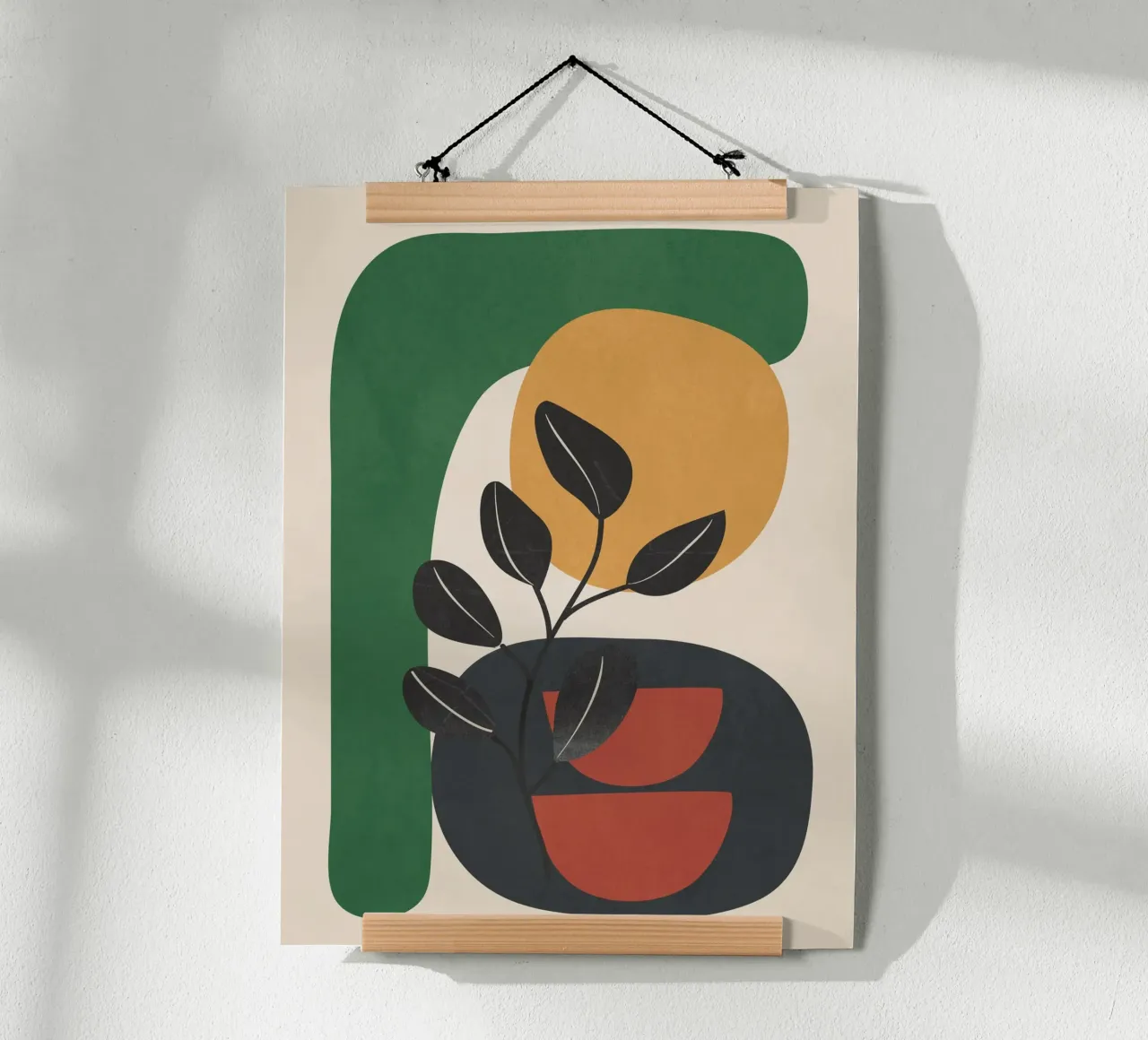 Modern Abstract Minimal Shapes Branches Art 6 carta hahnemühle da Nadjaa