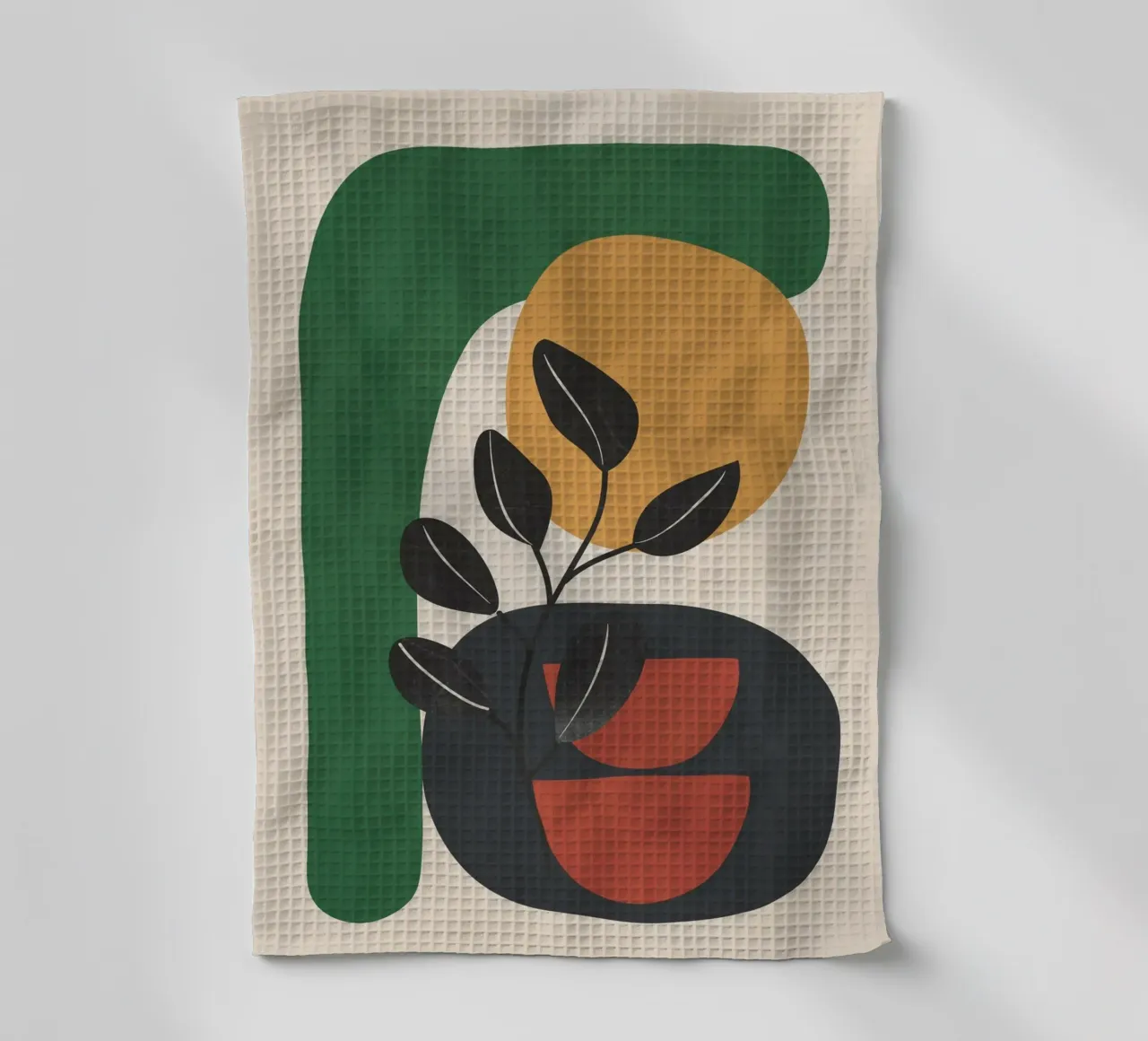 Modern Abstract Minimal Shapes Branches Art 6 tea towel by Nadjaa