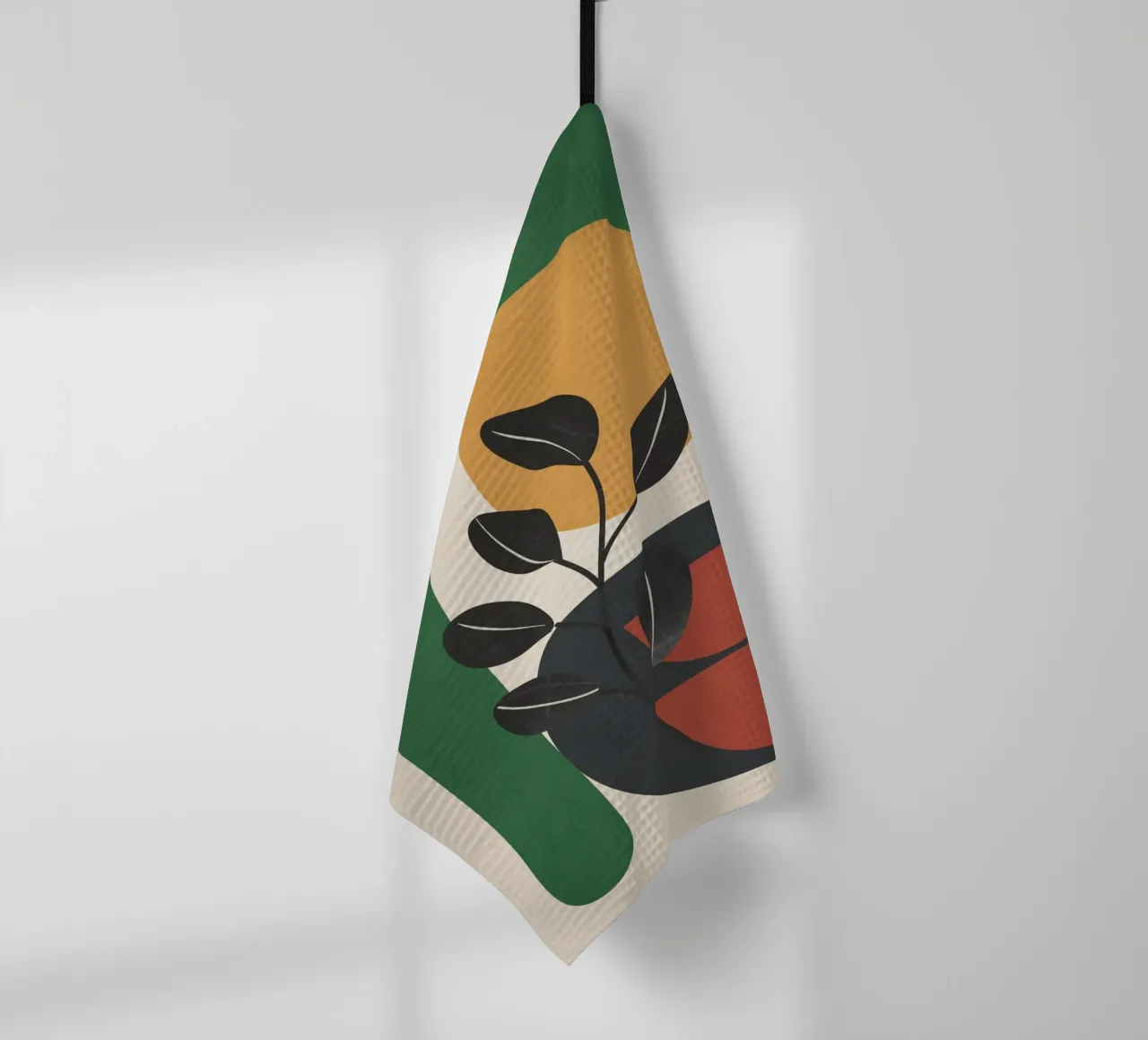Modern Abstract Minimal Shapes Branches Art 6 tea towel by Nadjaa