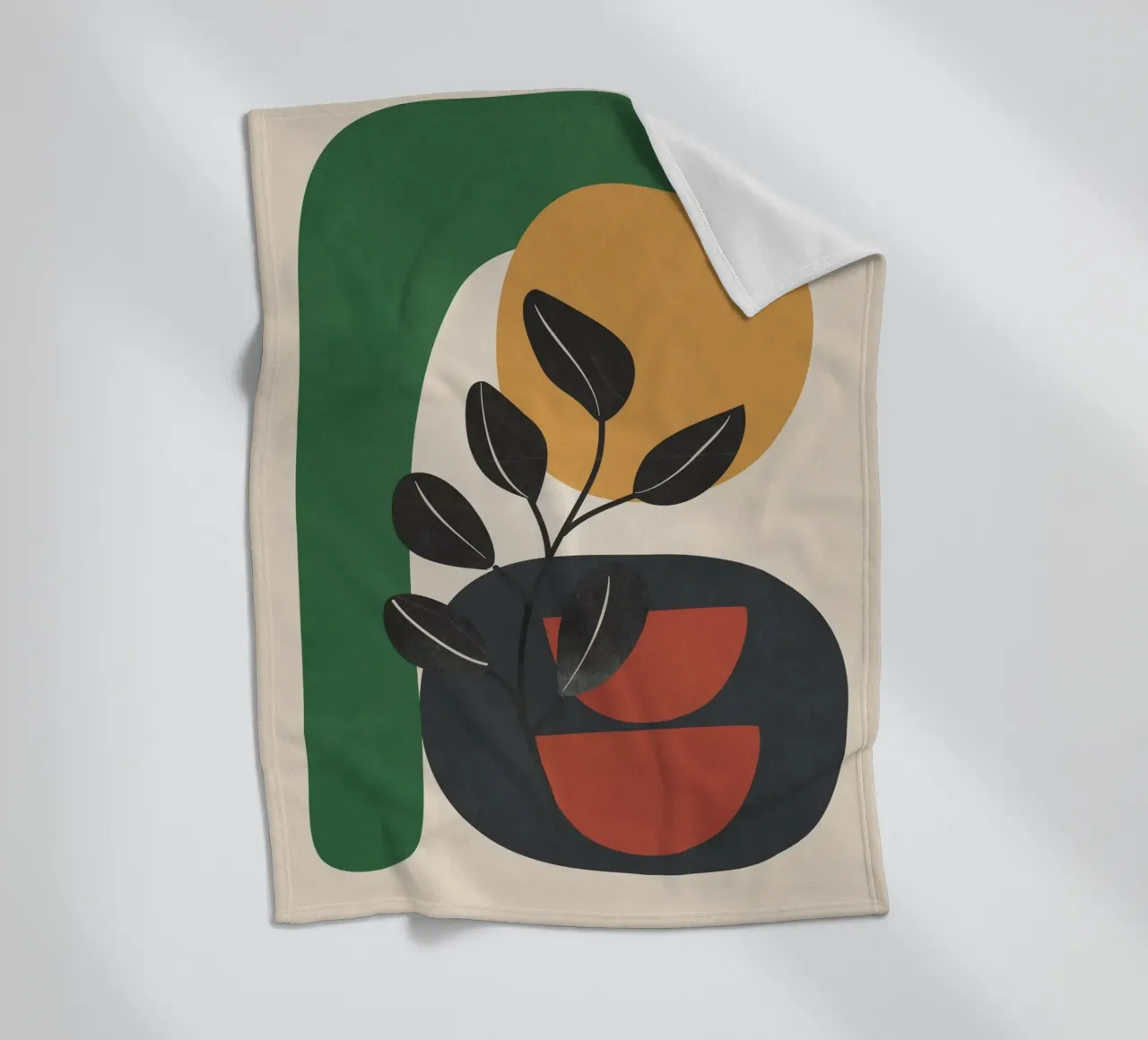 Modern Abstract Minimal Shapes Branches Art 6 fleece blanket by Nadjaa