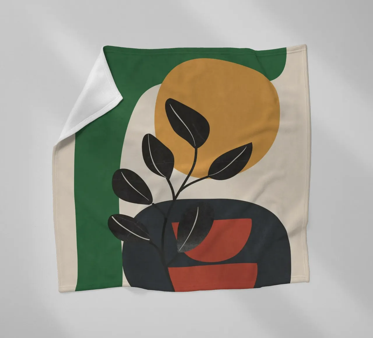 Modern Abstract Minimal Shapes Branches Art 6 coperta in pile da Nadjaa