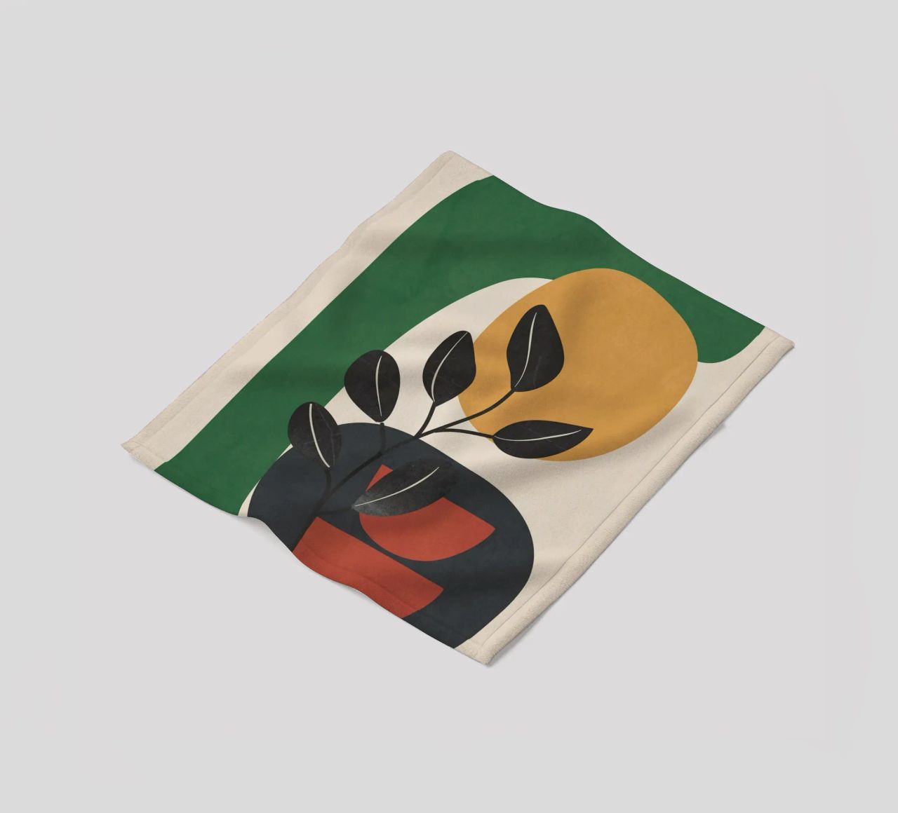Modern Abstract Minimal Shapes Branches Art 6 coperta in pile da Nadjaa