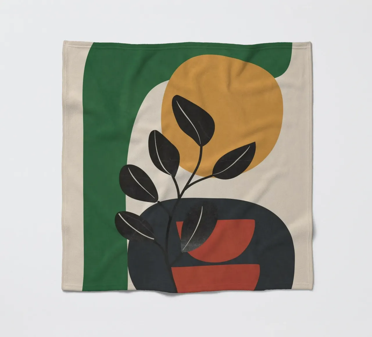 Modern Abstract Minimal Shapes Branches Art 6 coperta in pile da Nadjaa