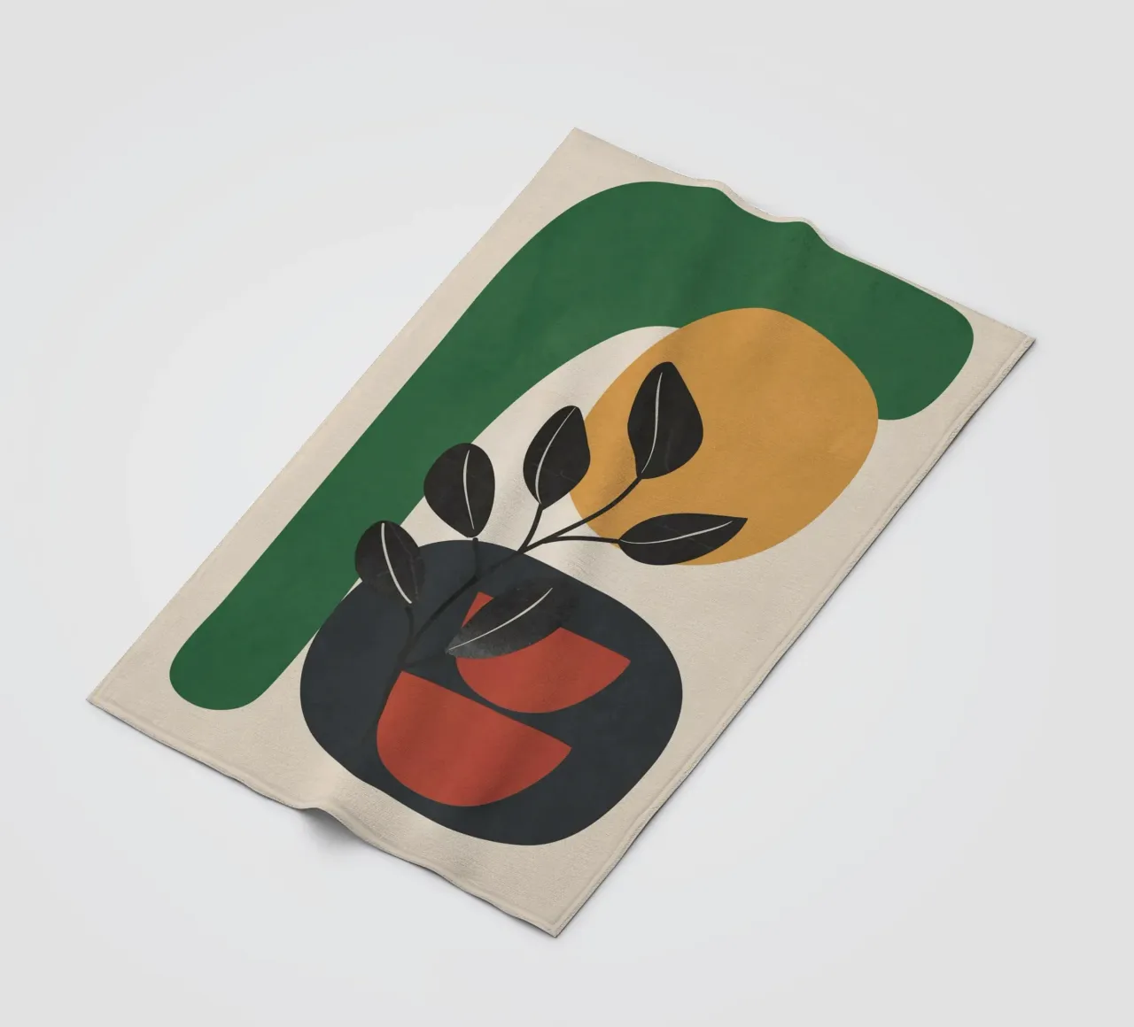 Modern Abstract Minimal Shapes Branches Art 6 coperta in pile da Nadjaa