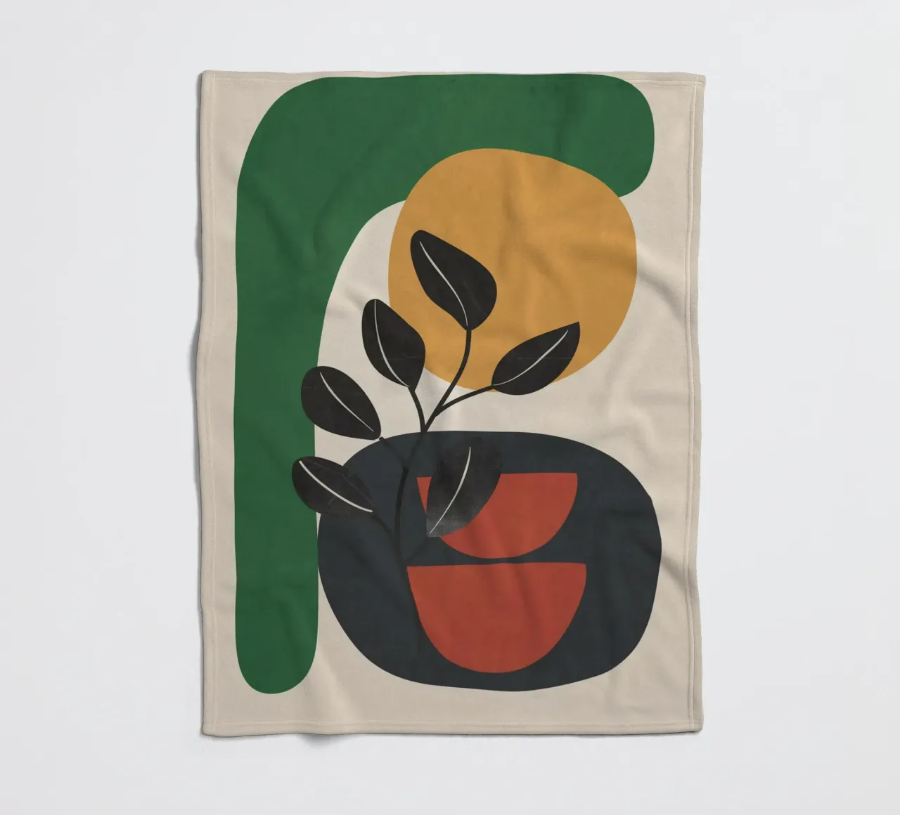 Modern Abstract Minimal Shapes Branches Art 6 coperta in pile da Nadjaa