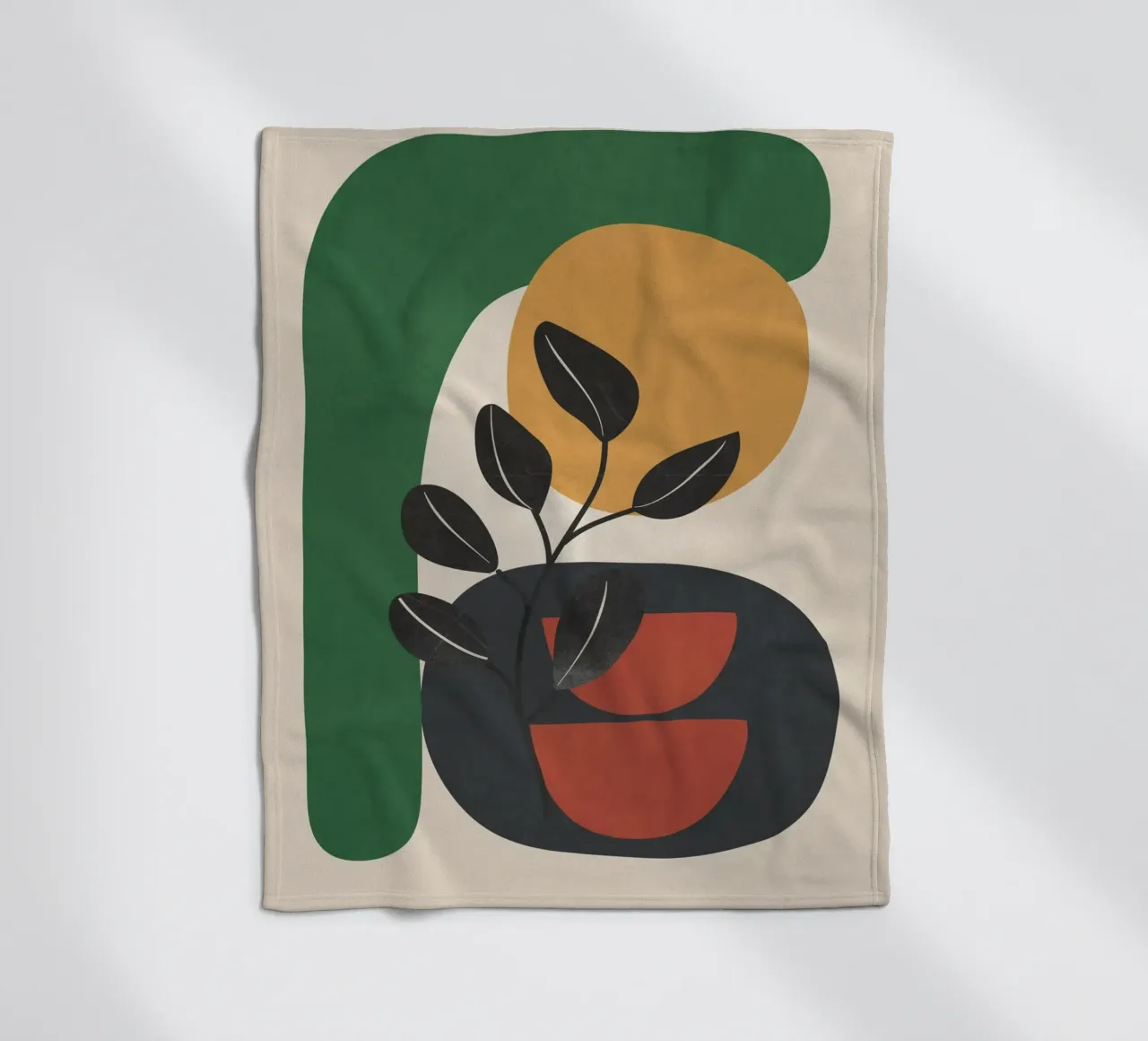 Modern Abstract Minimal Shapes Branches Art 6 fleece blanket by Nadjaa