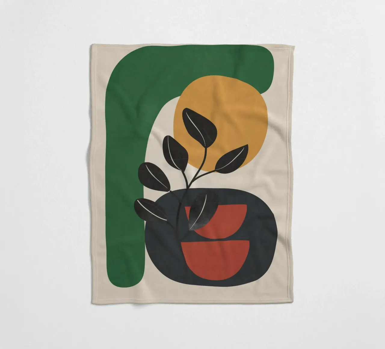 Modern Abstract Minimal Shapes Branches Art 6 coperta in pile da Nadjaa