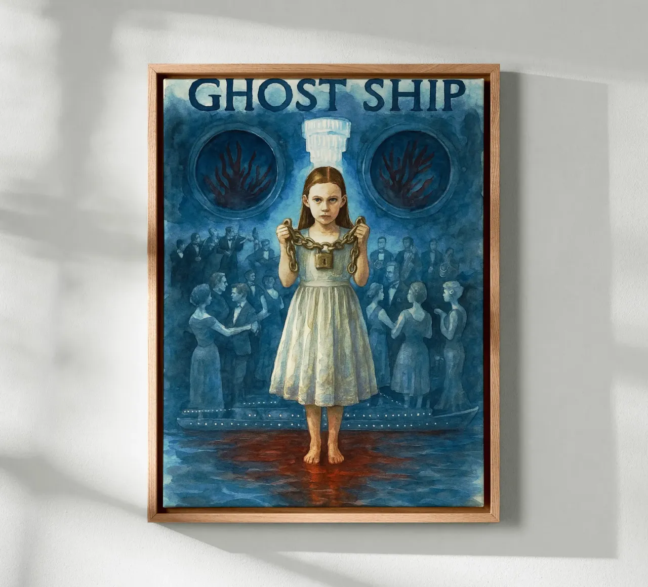 ghost ship repainting imagination canvas with Floater frame by SIQAYA
