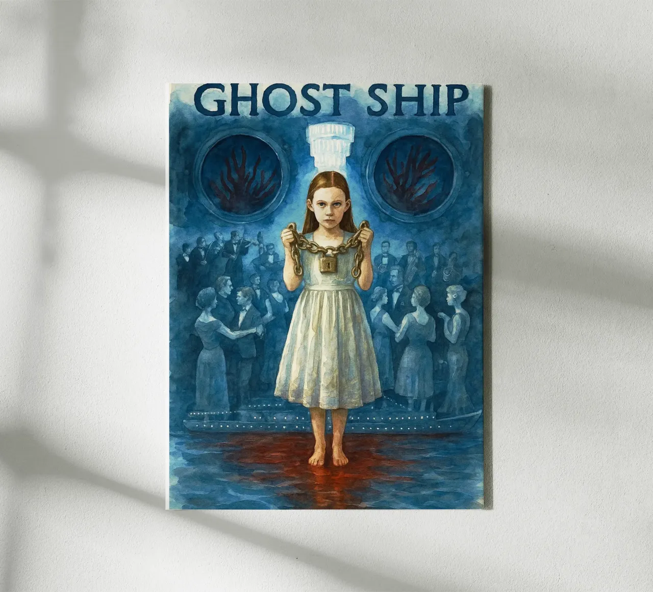 ghost ship repainting imagination canvas with Floater frame by SIQAYA