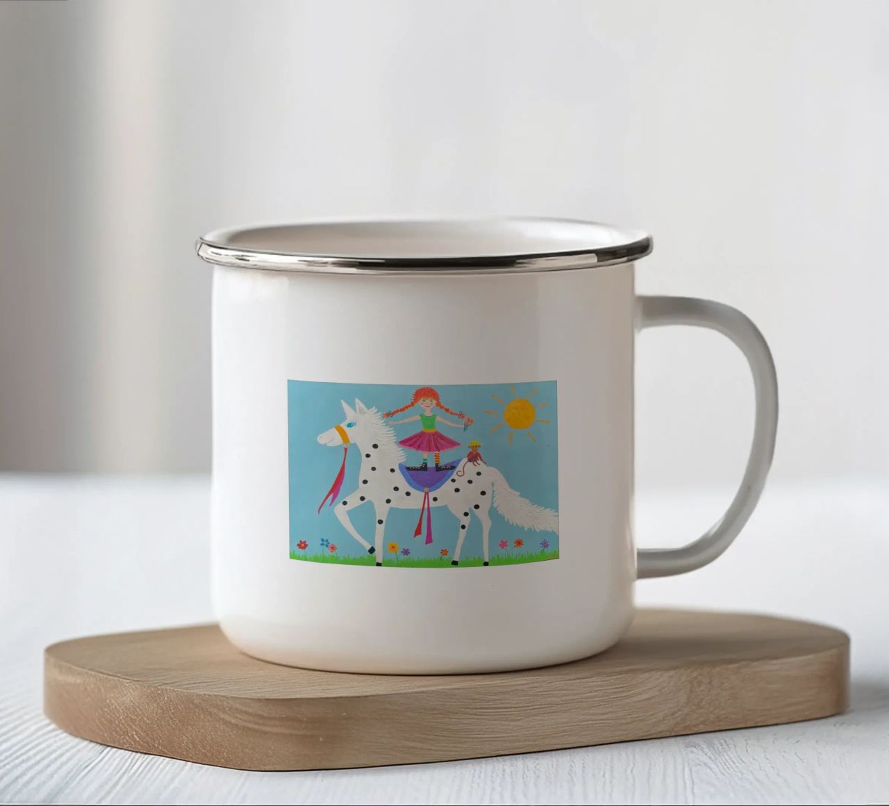 Pippi Calzelunghe tazza in smalto da irenissima