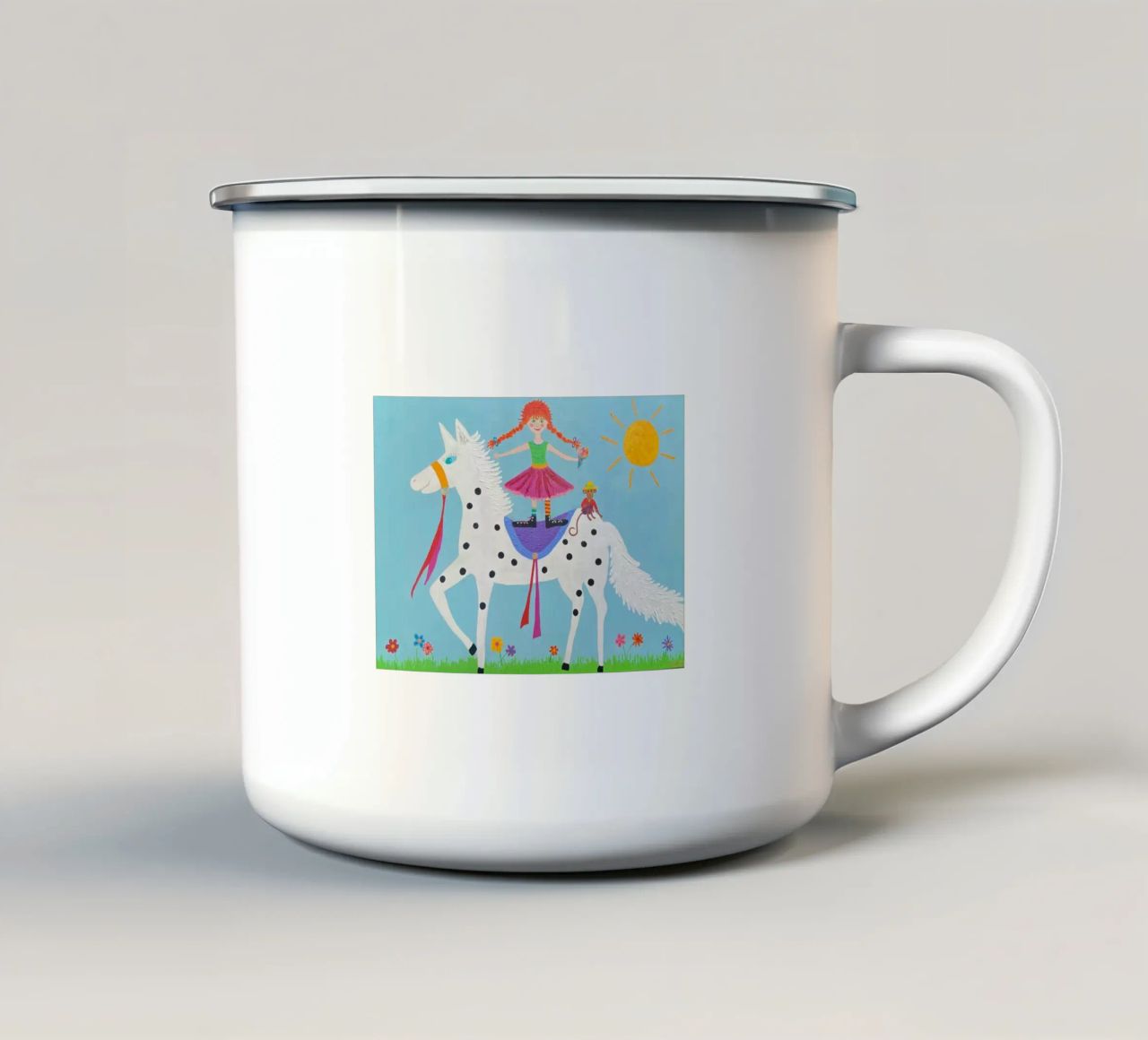 Pippi Calzelunghe tazza in smalto da irenissima