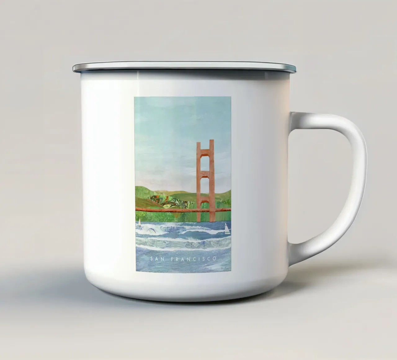 San Francisco Golden Gate tazza in smalto da Henry Rivers
