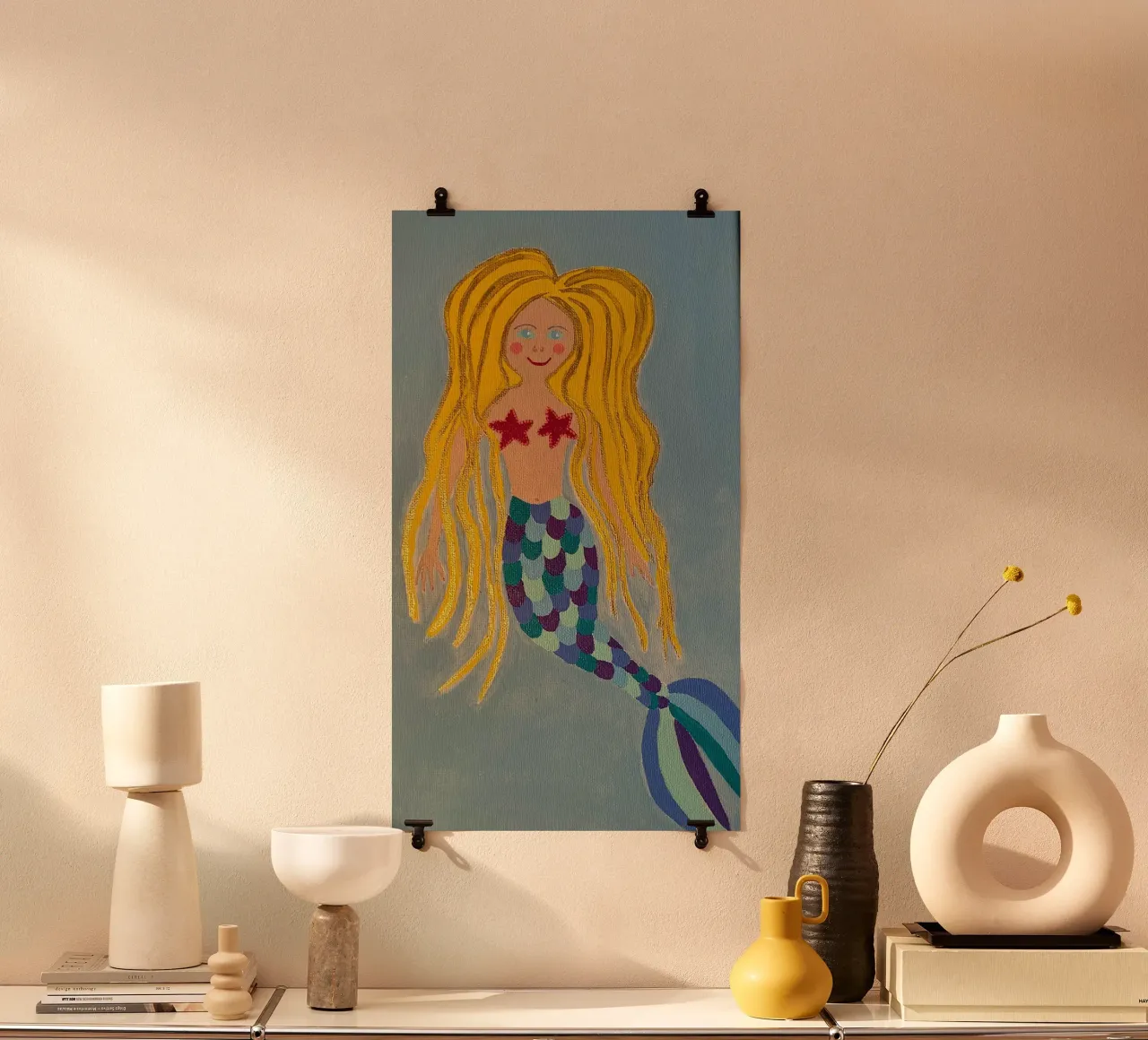 The little mermaid poster with aluminum frame by irenissima