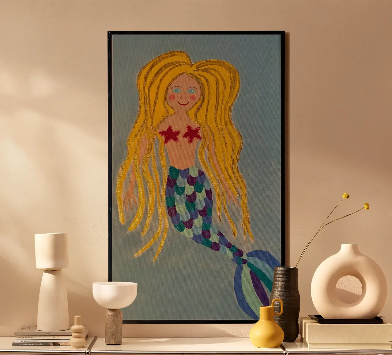 The little mermaid poster with aluminum frame by irenissima